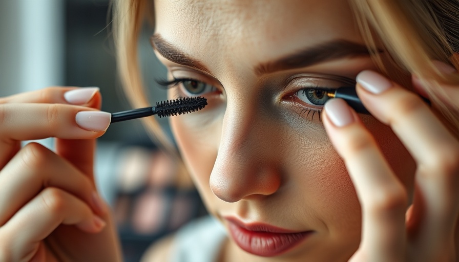 Woman applying mascara for everyday eye makeup made easy.