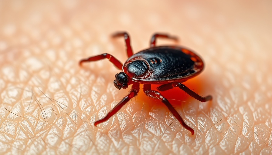Close-up of tick on skin for safely removing ticks.