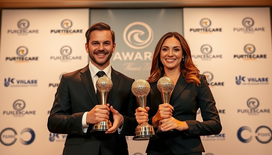 Executive duo with awards at Nashville Entrepreneur of the Year event.