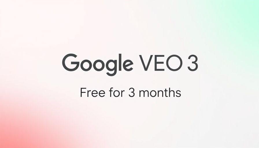 Minimalist Google VEO 3 free access promo with text and gradients.