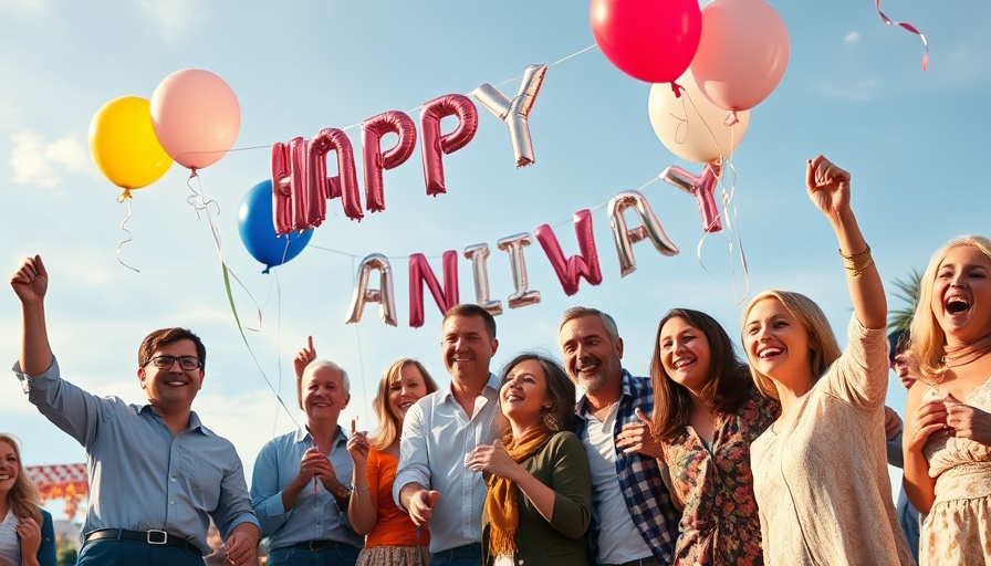 Tumbleweeds and Notions 10 Year Anniversary celebration with balloons.