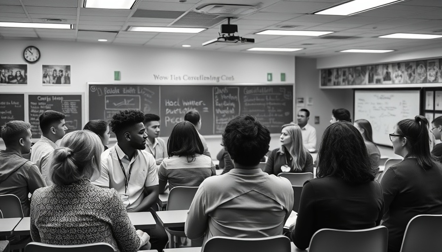 Diverse group engaged in a classroom discussion, Miami volunteer opportunities.