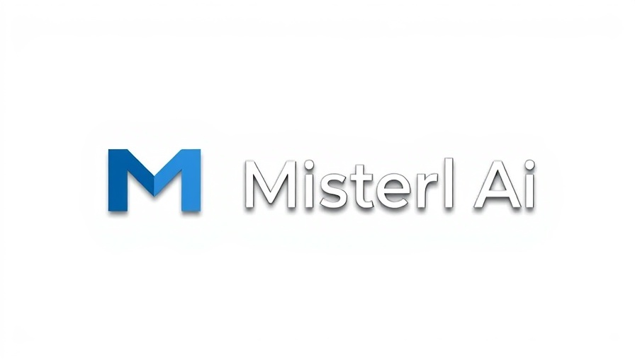 Mistral AI logo with modern design on white background.