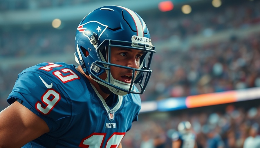 Las Vegas Raiders news: Focused football player in a blue jersey during game.