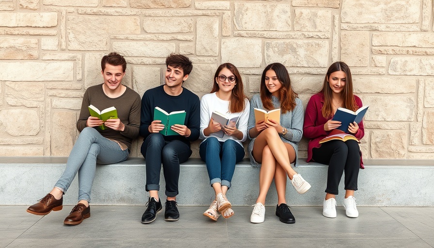 Group of young adults sitting with books discussing OnPath Foundation Scholarships Louisiana.