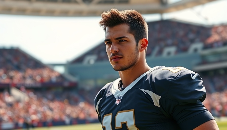 Raiders news: Focused football player on the field, game atmosphere.