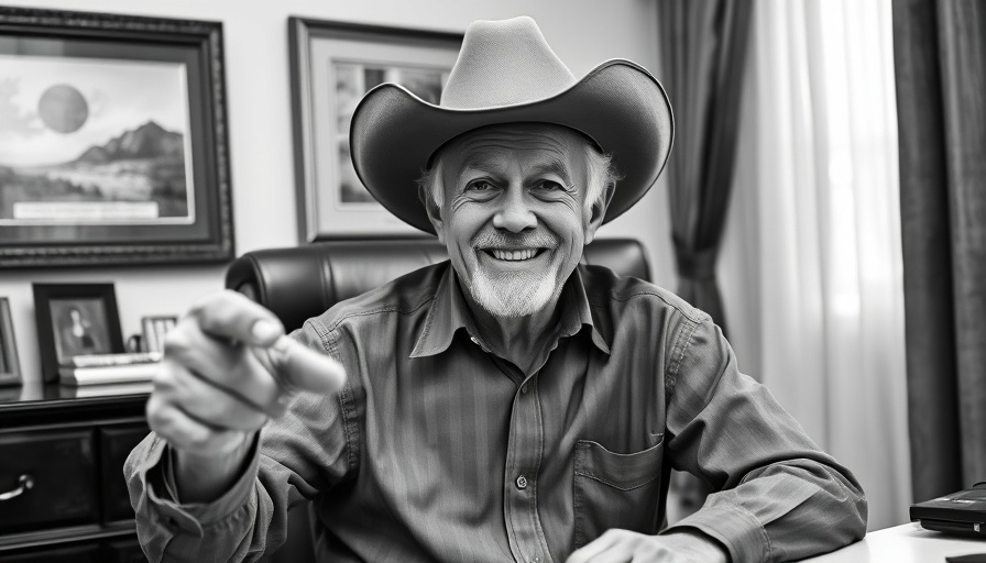 Nashville songwriter Sandy Pinkard, smiling and pointing, black-and-white photo.