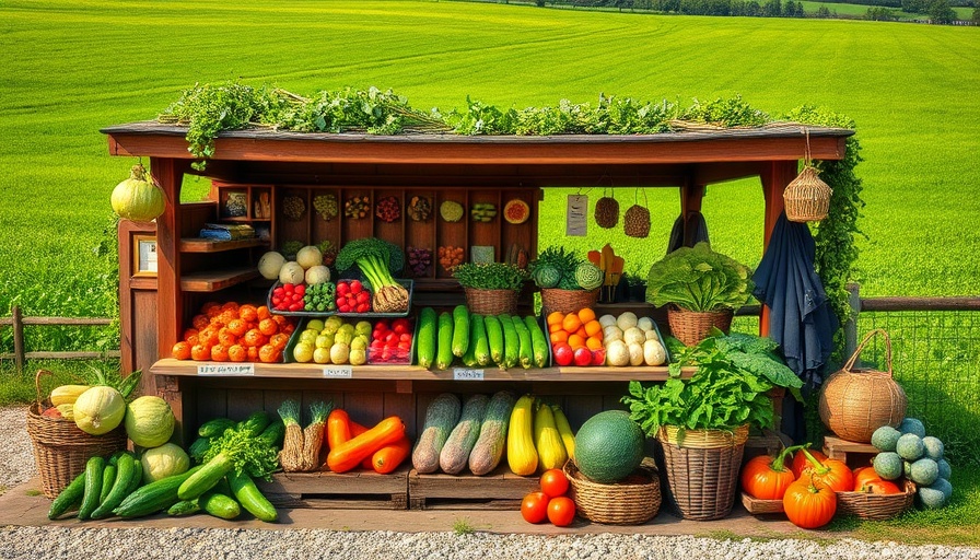 Charming North Carolina roadside produce stand with fresh vegetables.