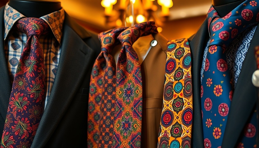 Fashionable bolo tie display showcasing intricate designs.