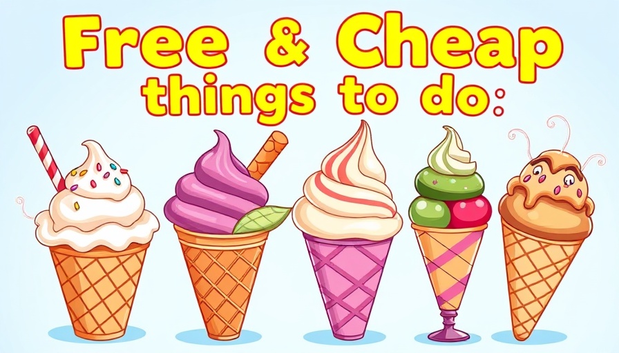 Illustration of free and cheap things to do with ice cream cones, atlanta free events.