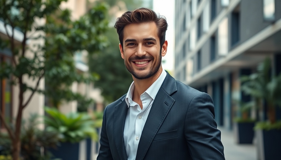 Confident man posing outdoors in urban setting, New Orleans economic development.