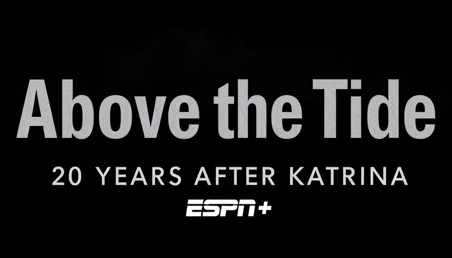 Above the Tide Katrina documentary title screen on dark background.