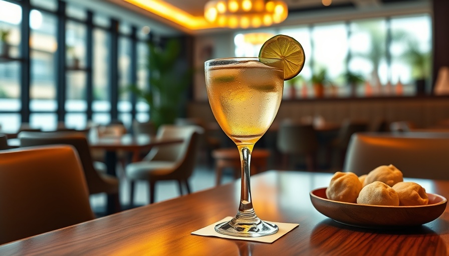Gourmet cocktail and dumplings at Miami Spice 2025 Restaurants, elegant setting.