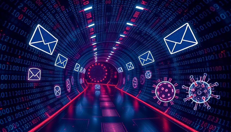 Illustration of WinRAR vulnerability with digital threats and binary code