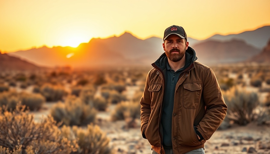 Man in a desert landscape at sunset, Nate Smith Country Radio #1