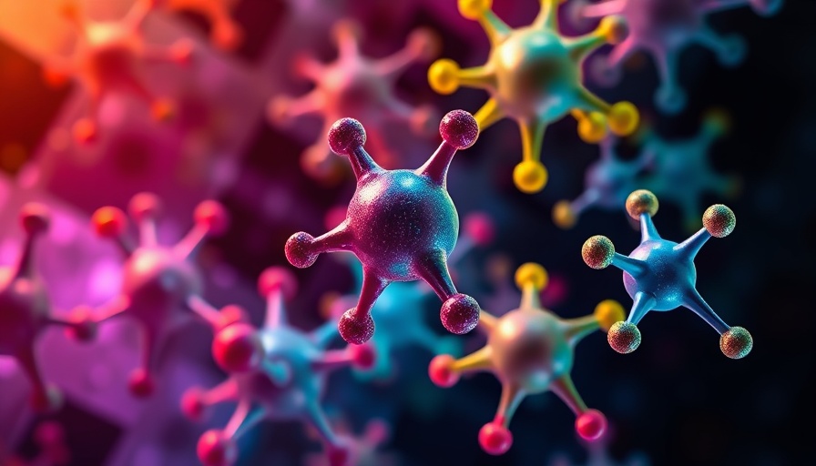 Complex molecular structures illustrating future technology concepts.