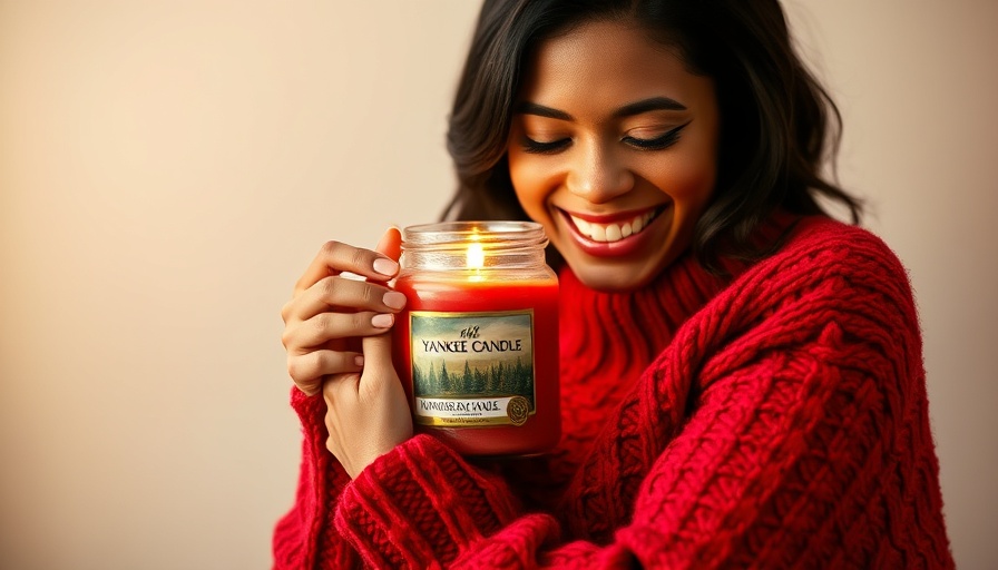Smiling woman with candle at free candle Atlanta events.