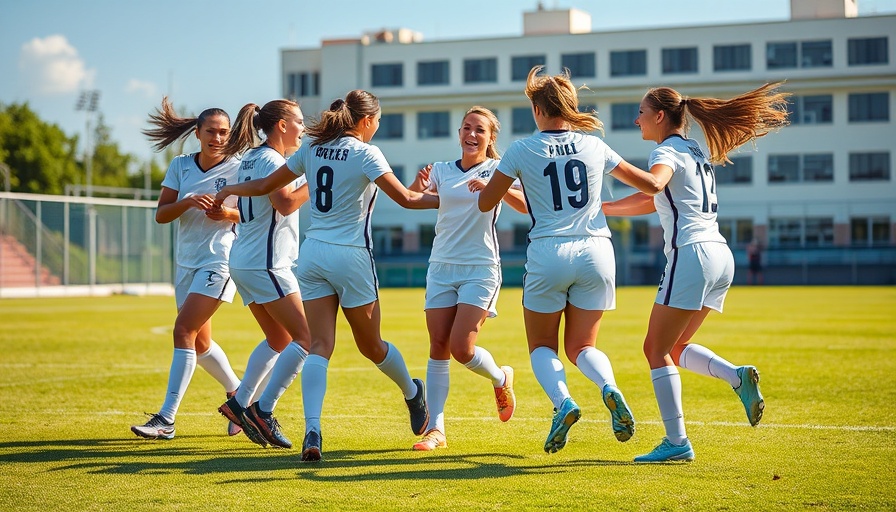Las Vegas high school soccer players celebrating during a match