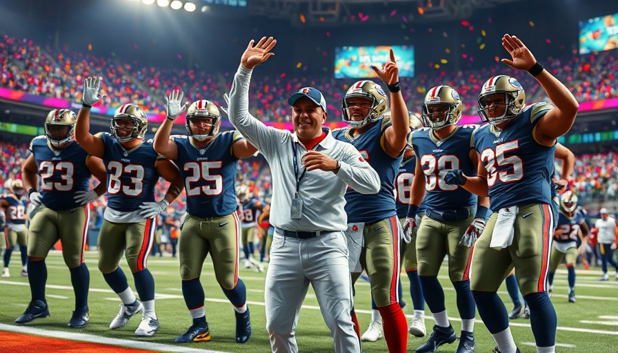 Dynamic NFL players and coach, celebrating, 2025 NFL season predictions.