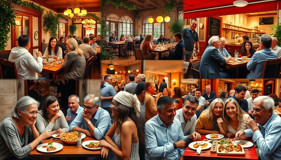 Italian Restaurants Houston collage with diners enjoying meals.