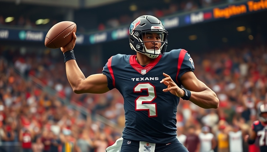 Houston Texans player mid-throw in game action.