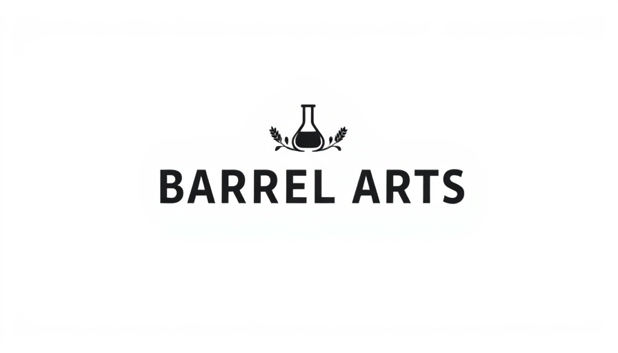 Barrel Arts logo with icons of hops and beaker.