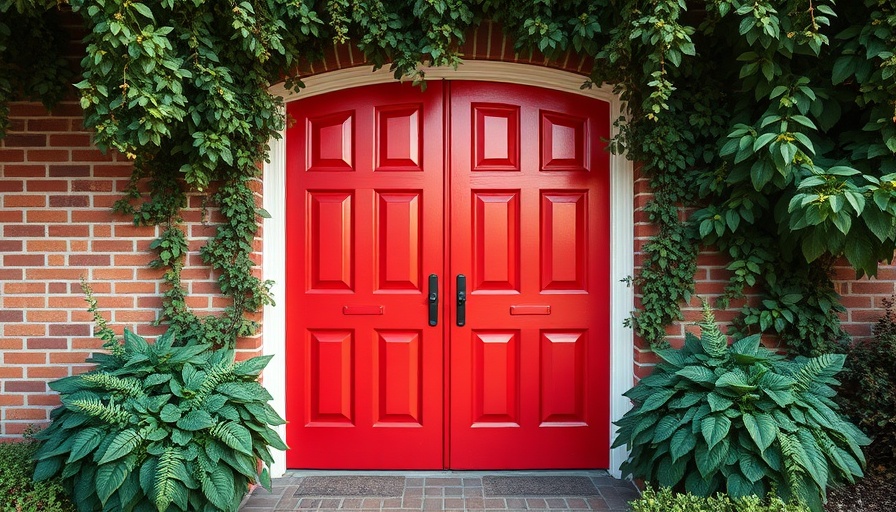 Energy-efficient doors in Tennessee with vibrant red and white style.