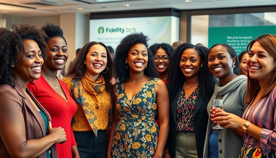 Fidelity Bank Women Entrepreneurs event with smiling participants.