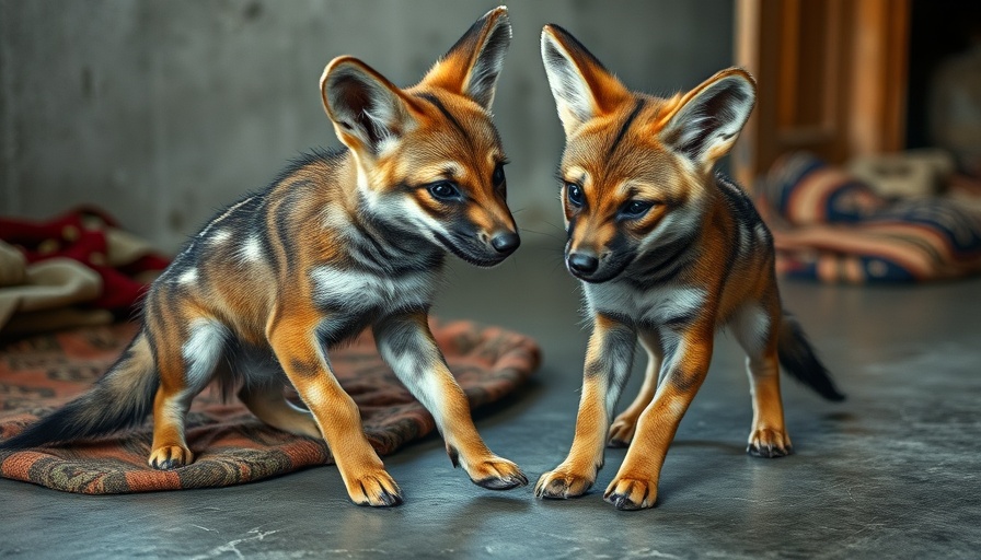 Young aardwolves playing indoors at Nashville Zoo.