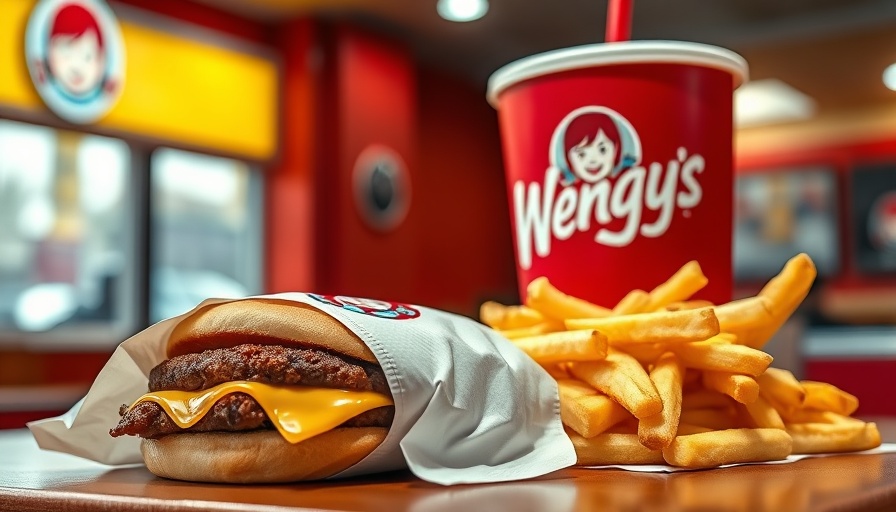 Wendy's meal with burger, fries, and drink showcasing logo.