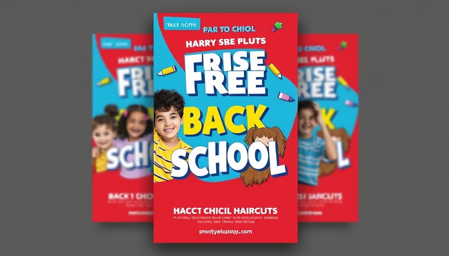 Free haircuts event flyer for students K-12 in Charlotte.