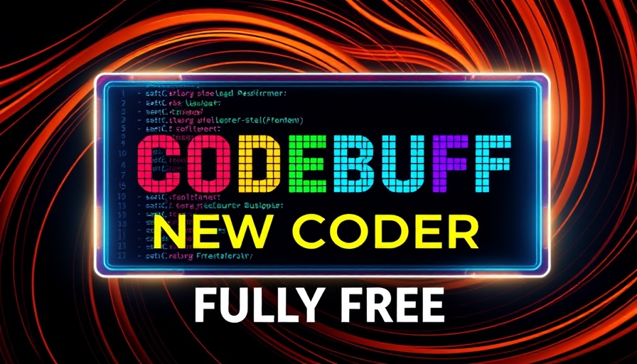 Open-source AI coding assistant banner with code snippets and promotional text.