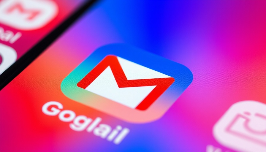 Close-up of vibrant Gmail app icon on screen.