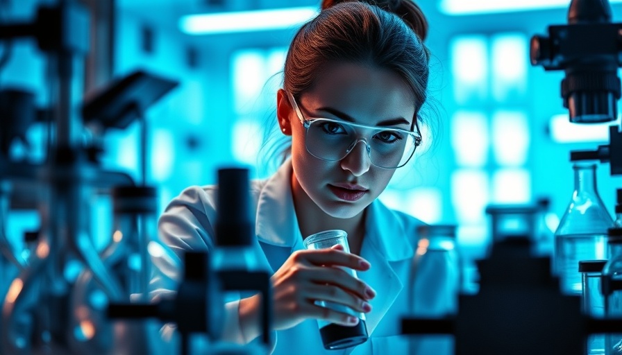 Agentic AI in Healthcare: Scientist researching in modern lab.