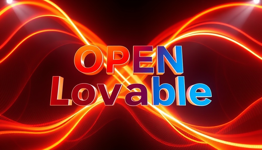 Open Lovable AI development tool announcement with digital graphics.