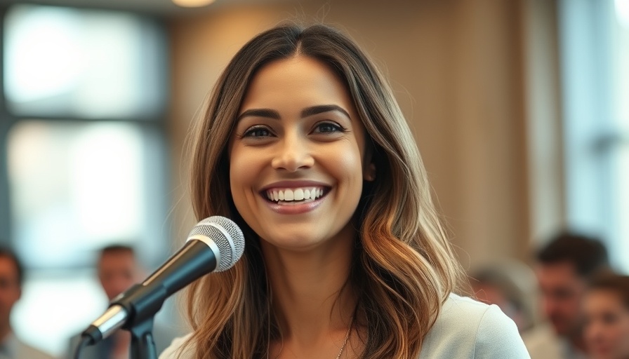 Woman speaking at an event