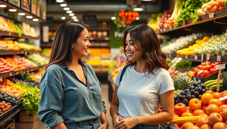 Women showcasing Charlotte food culture in a grocery store.
