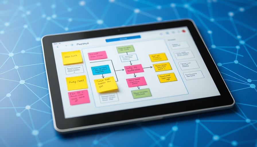 AI technology trends in business planning app on tablet.
