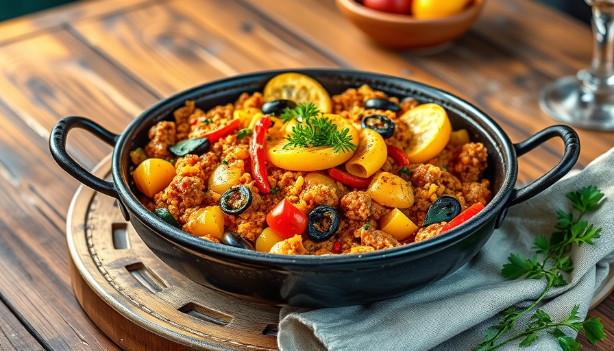 Colorful Spanish paella with vegetables at Miami Cuban restaurants