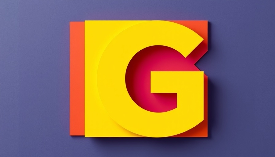 Colorful layered card design with bold letter G, representing news