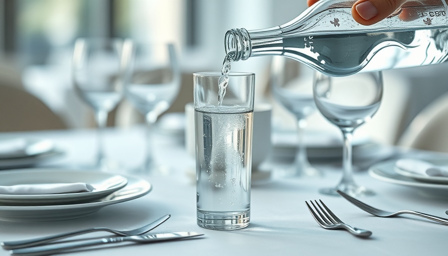 Curated water lists in fine dining with glass bottle pouring.