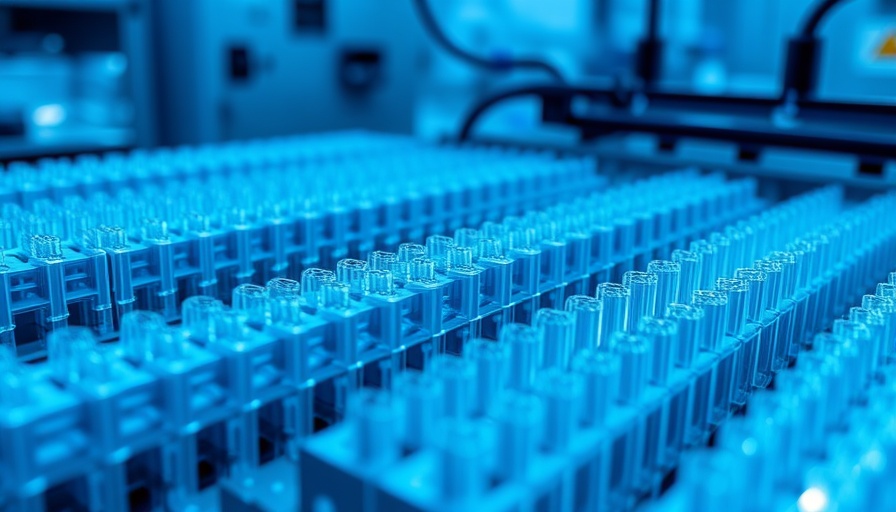 Intricate microfluidic cooling system design in blue lighting.