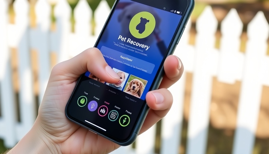 Smartphone app showing pet recovery; AI technology trends in pet recovery.