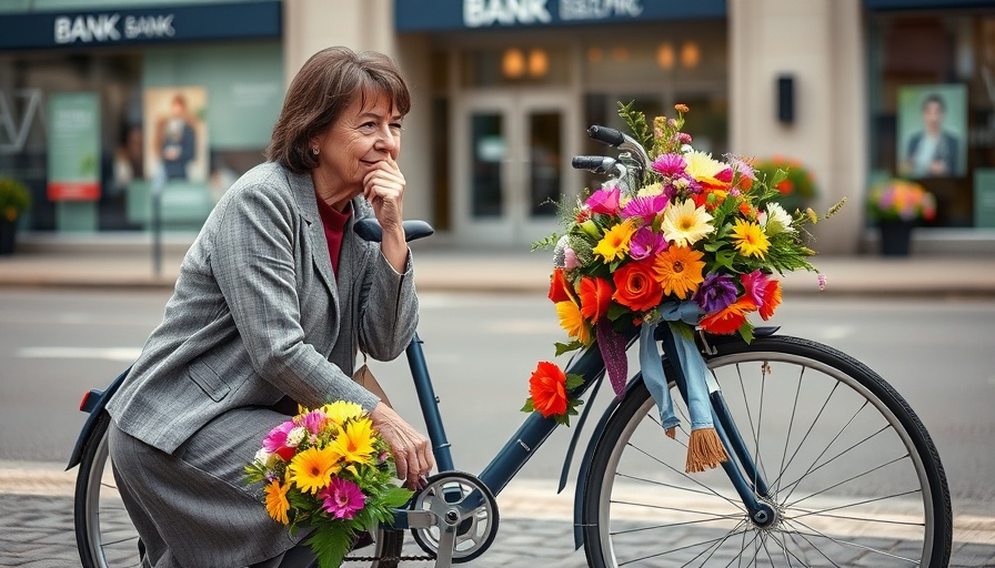 Woman beside memorial bicycle in Charlotte, Ways of Life obituaries.