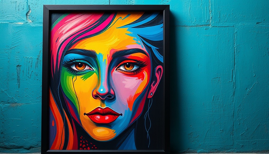 Vibrant abstract painting at Houston Art Weeks