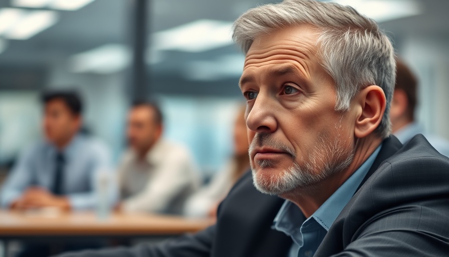 Thoughtful man at a meeting, related to clean energy project cancellations.