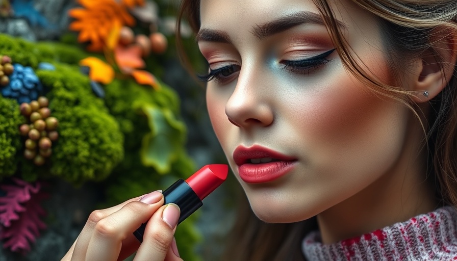 Fall beauty refresh scene with makeup artist applying lipstick.