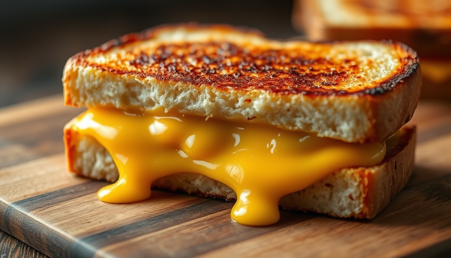 Cornbread Grilled Cheese Upgrade with gooey, oozing cheese.