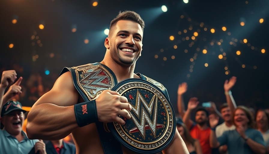 Dwayne Johnson The Smashing Machine with championship belt in celebration.
