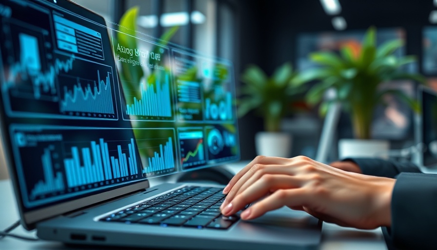 Futuristic AI marketing tools interface with holographic charts.